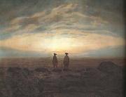Caspar David Friedrich Two Men on the Beach in Moonlight (mk10) Germany oil painting reproduction